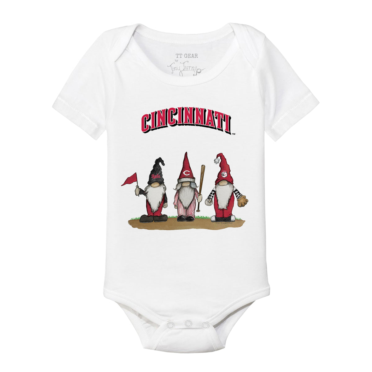 Cincinnati Reds Gnomes Short Sleeve Snapper