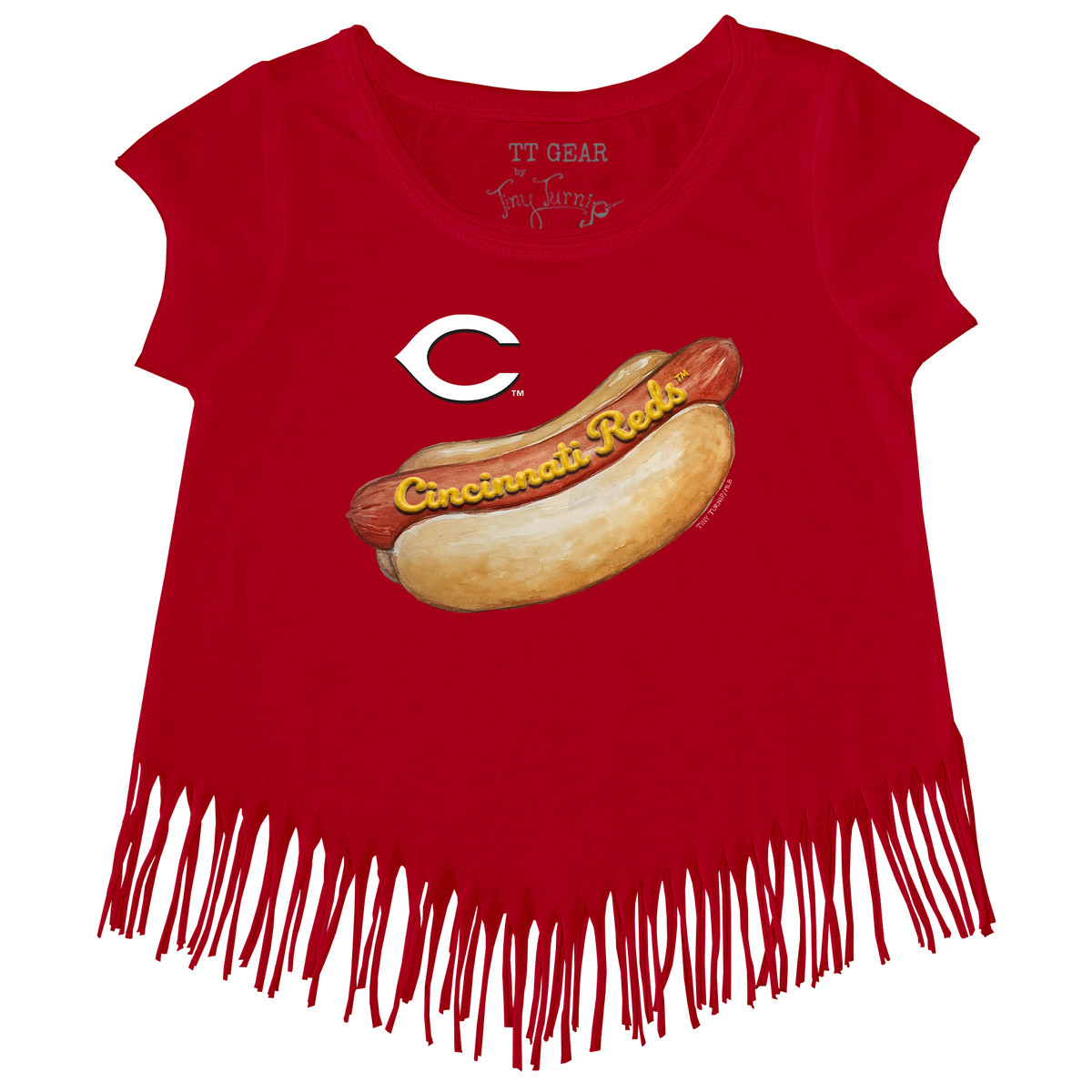 Cincinnati Reds Hot Dog Fringe Tee