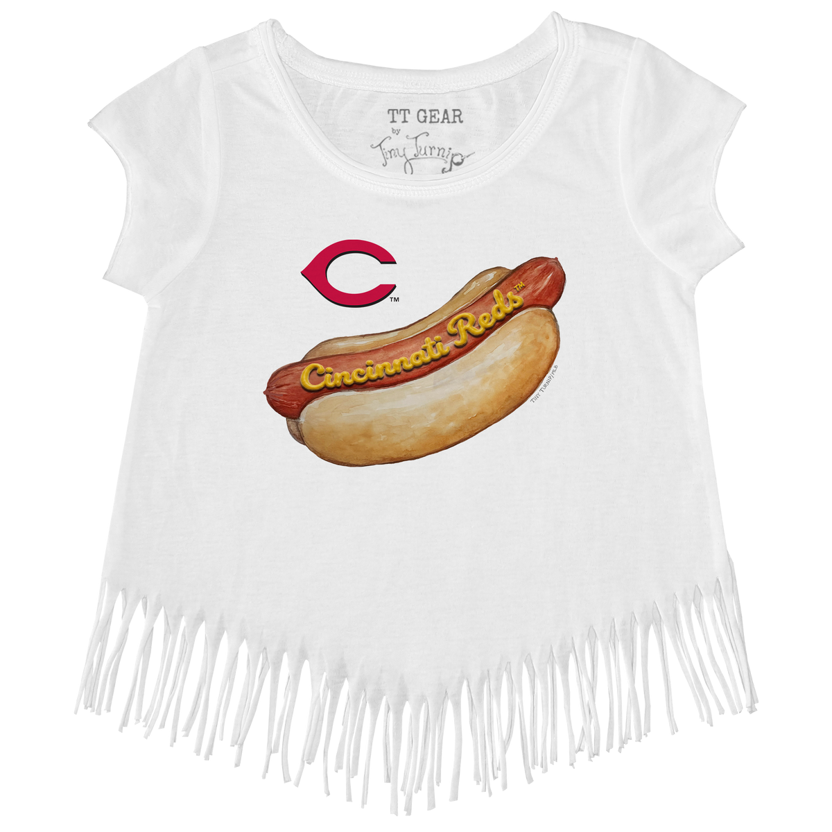 Cincinnati Reds Hot Dog Fringe Tee