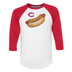 Cincinnati Reds Hot Dog 3/4 Red Sleeve Raglan