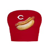 Cincinnati Reds Hot Dog Crop Tube Top