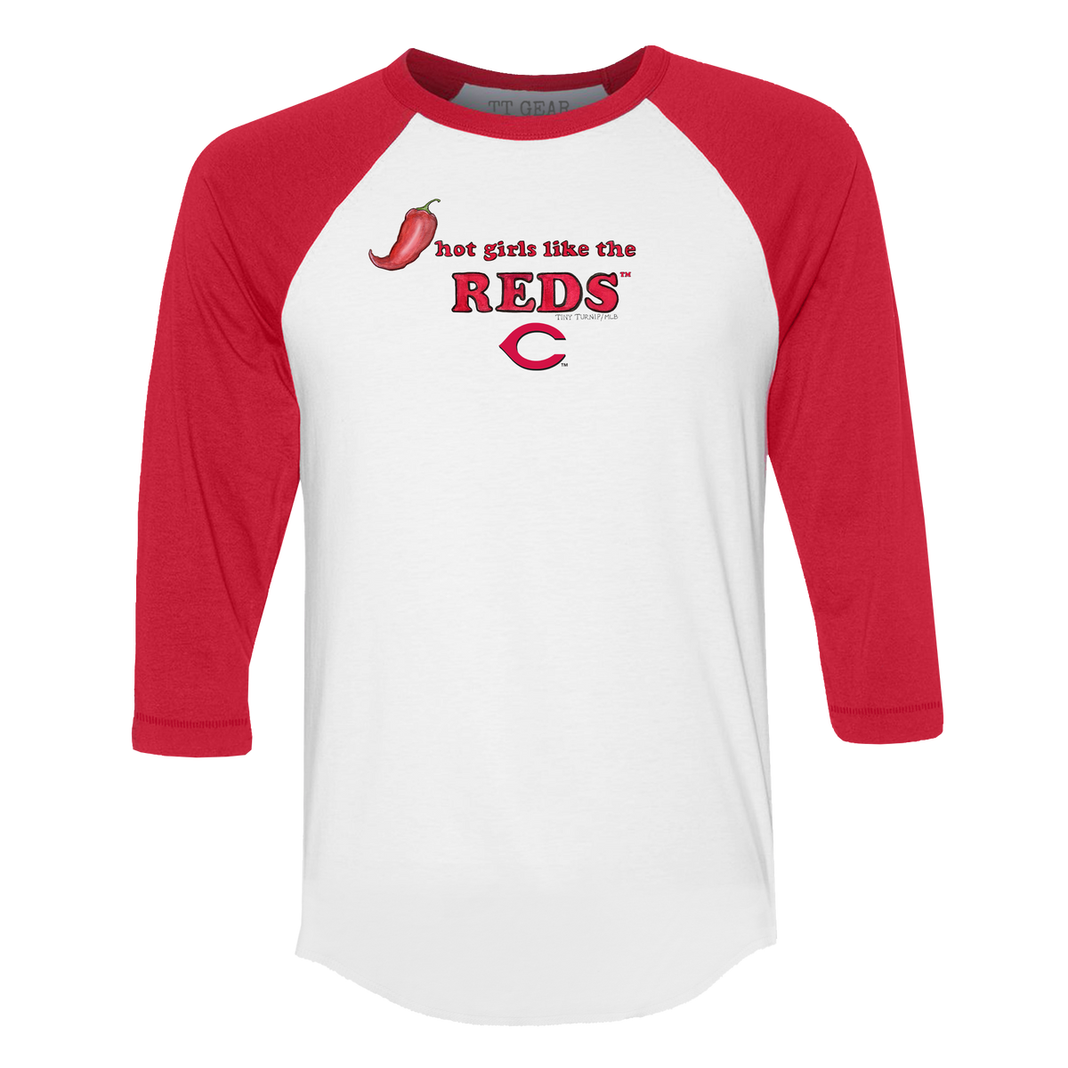 Cincinnati Reds Hot Girls 3/4 Red Sleeve Raglan