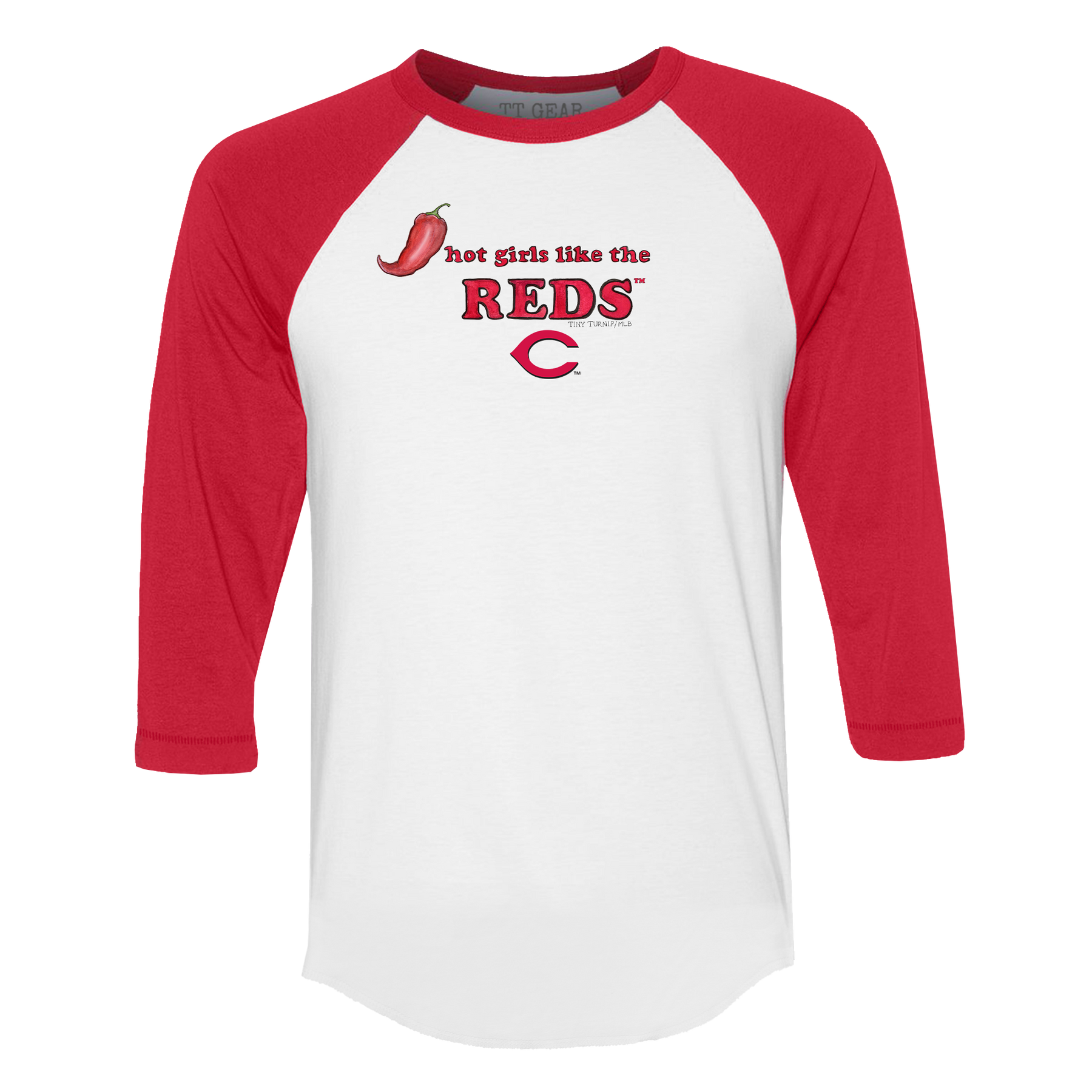 Cincinnati Reds Hot Girls 3/4 Red Sleeve Raglan