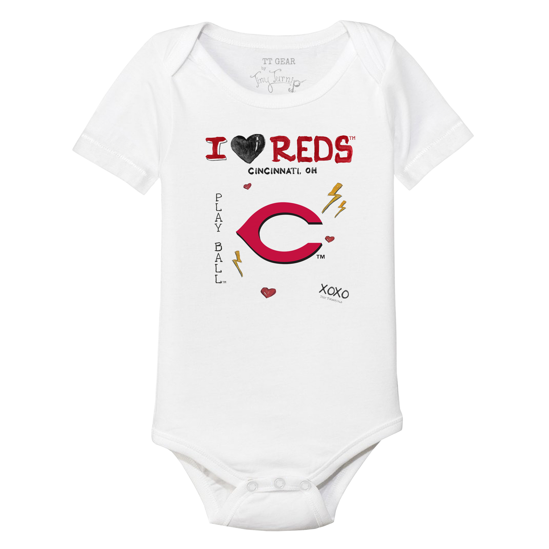 I Heart Reds Short Sleeve Snapper - Tiny Turnip