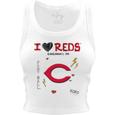 Cincinnati Reds I Heart Team Crop Tank - Tiny Turnip