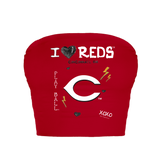 Cincinnati Reds I Heart Reds Crop Tube Top