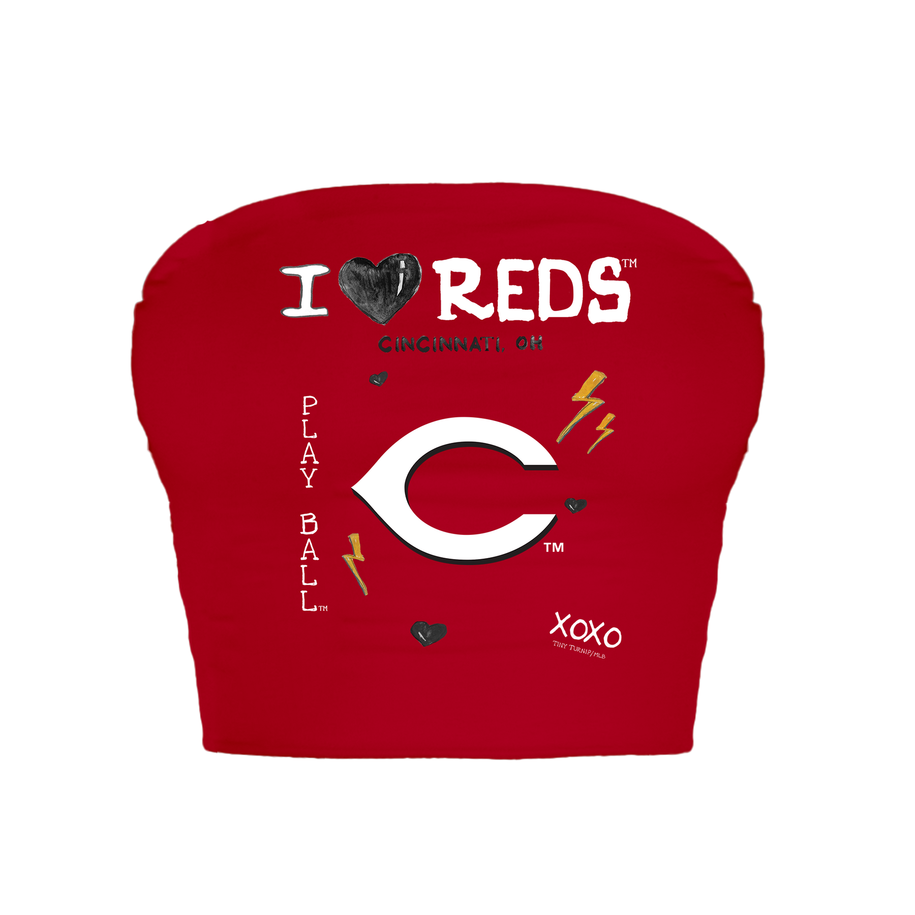 Cincinnati Reds I Heart Reds Crop Tube Top