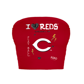 Cincinnati Reds I Heart Reds Crop Tube Top