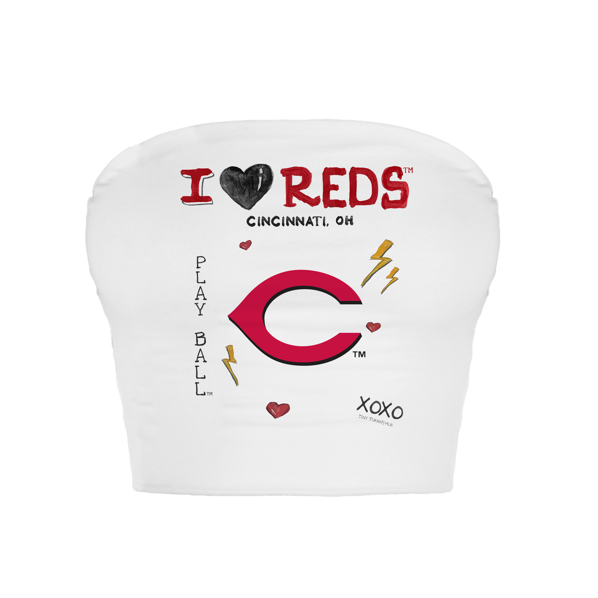 Cincinnati Reds I Heart Reds Crop Tube Top