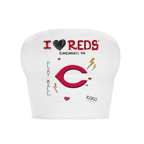 Cincinnati Reds I Heart Reds Crop Tube Top
