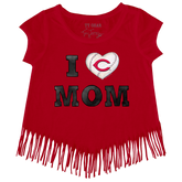 Cincinnati Reds I Love Mom Fringe Tee