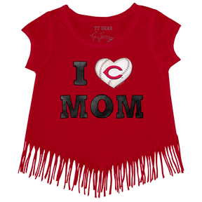 Cincinnati Reds I Love Mom Fringe Tee