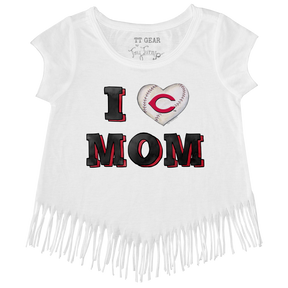 Cincinnati Reds I Love Mom Fringe Tee