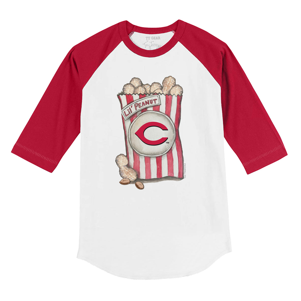 Cincinnati Reds Lil' Peanut 3/4 Red Sleeve Raglan