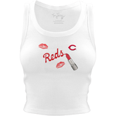 Cincinnati Reds Lipstick Crop Tank - Tiny Turnip
