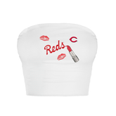 Cincinnati Reds Lipstick Crop Tube Top - Tiny Turnip