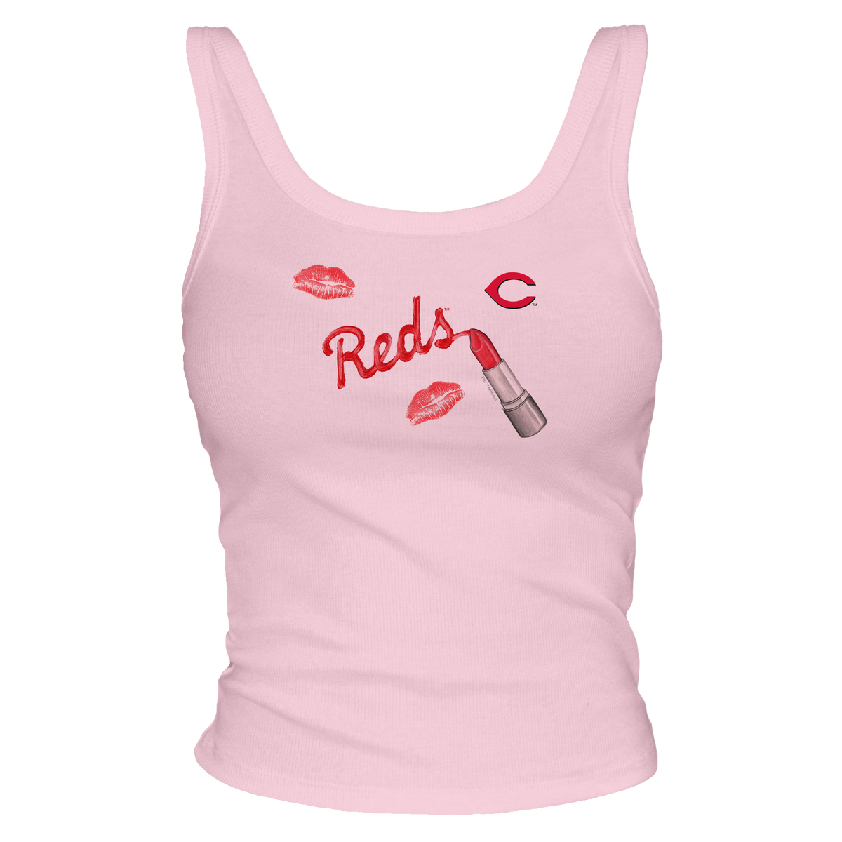 Cincinnati Reds Lipstick OG Ribbed Tank - Tiny Turnip