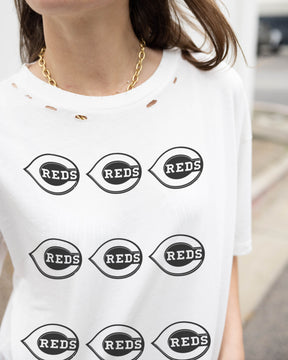 Cincinnati Reds Logo Grid Vintage Tee