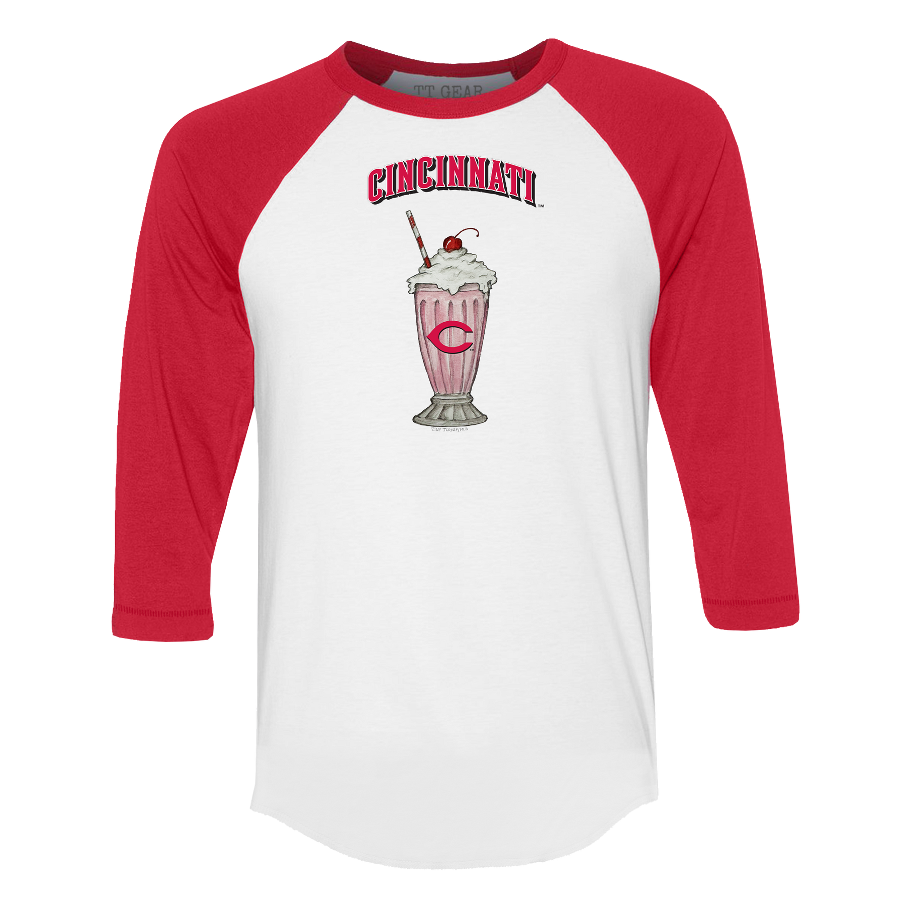 Cincinnati Reds Milkshake 3/4 Red Sleeve Raglan