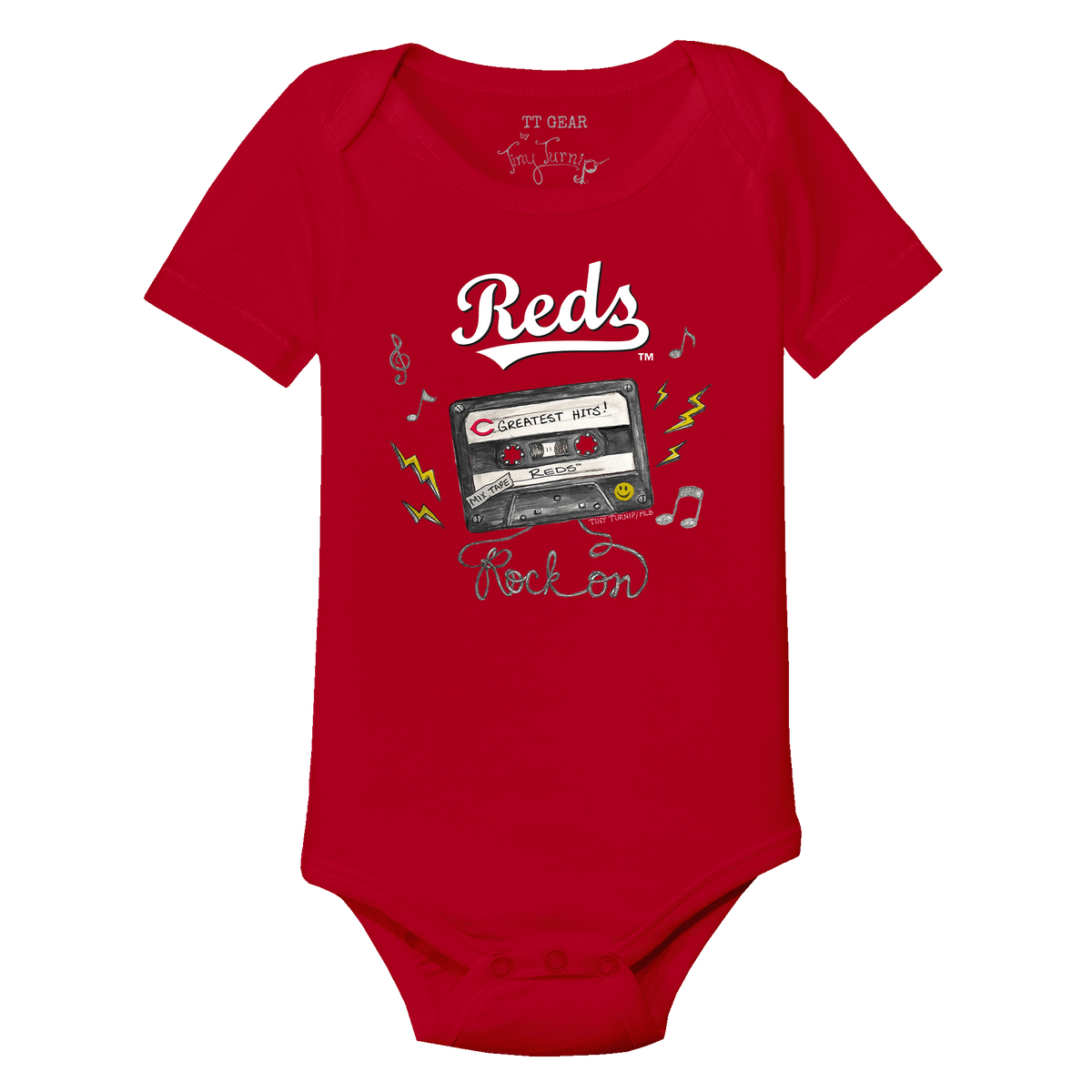 Cincinnati Reds Mixtape Short Sleeve Snapper - Tiny Turnip