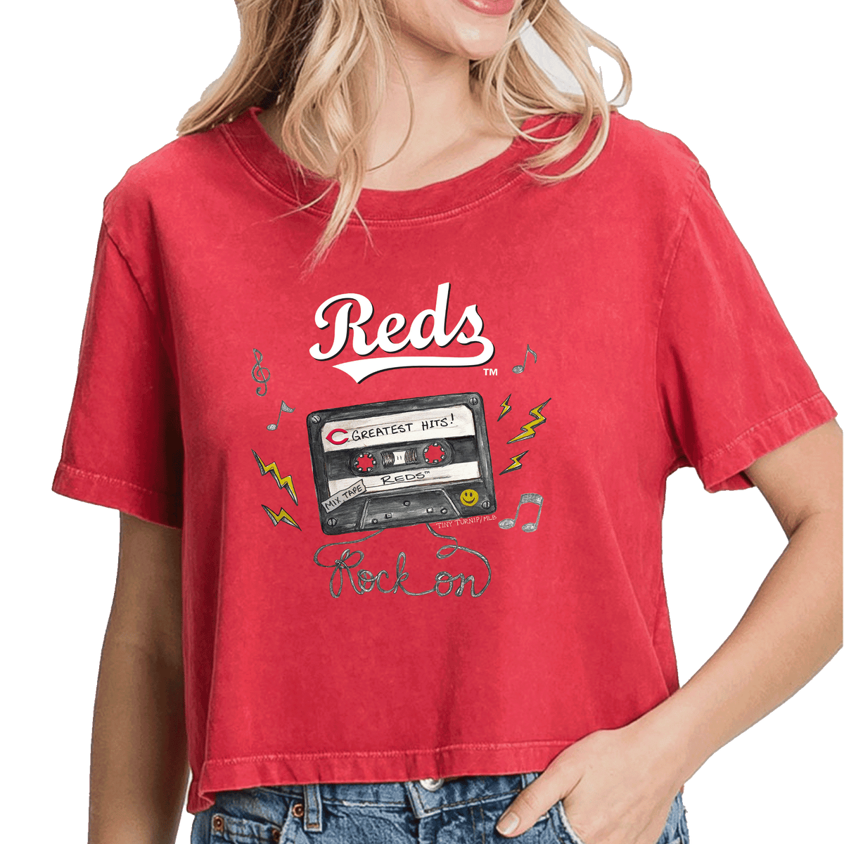 Cincinnati Reds Mixtape Vintage Crop Tee
