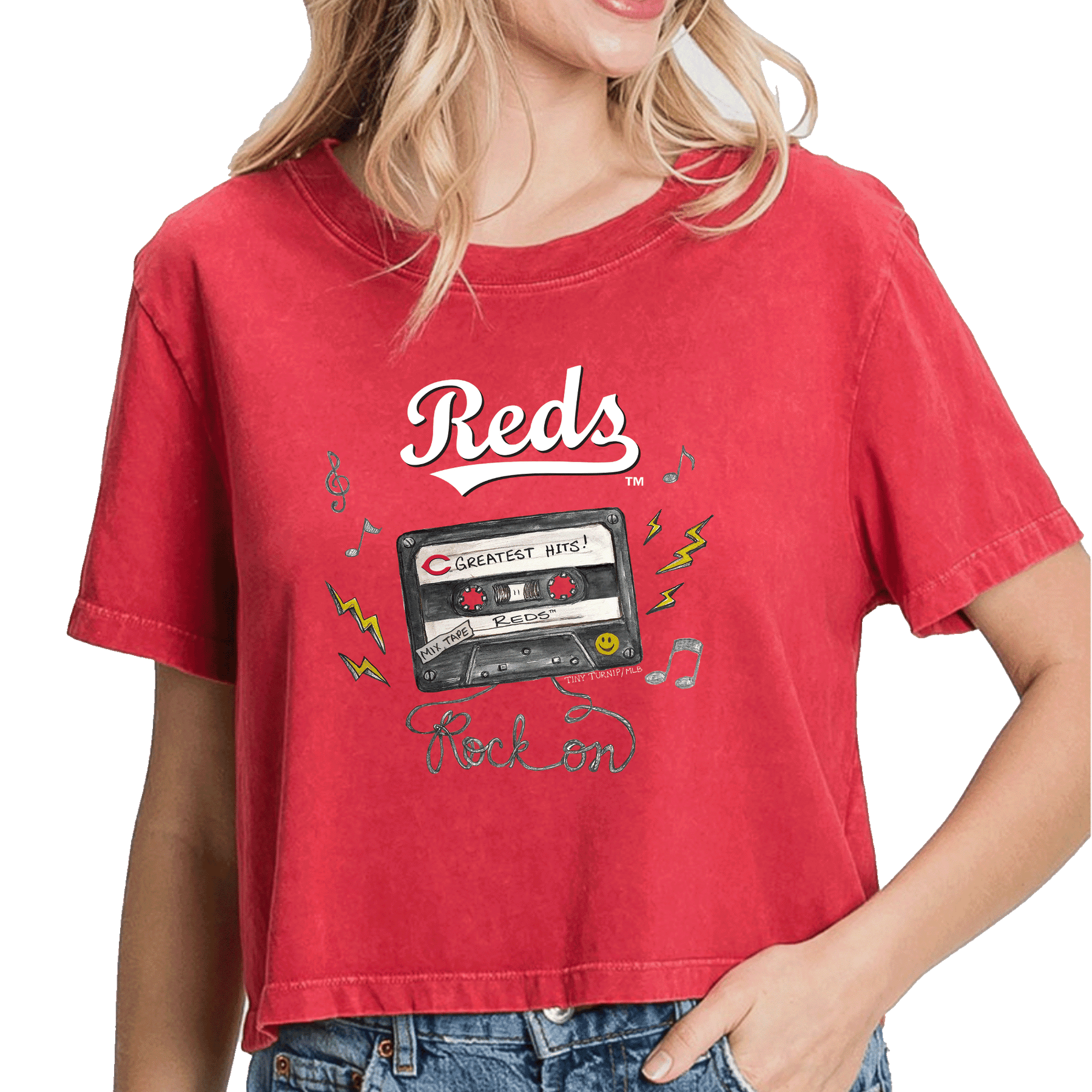 Cincinnati Reds Mixtape Vintage Crop Tee