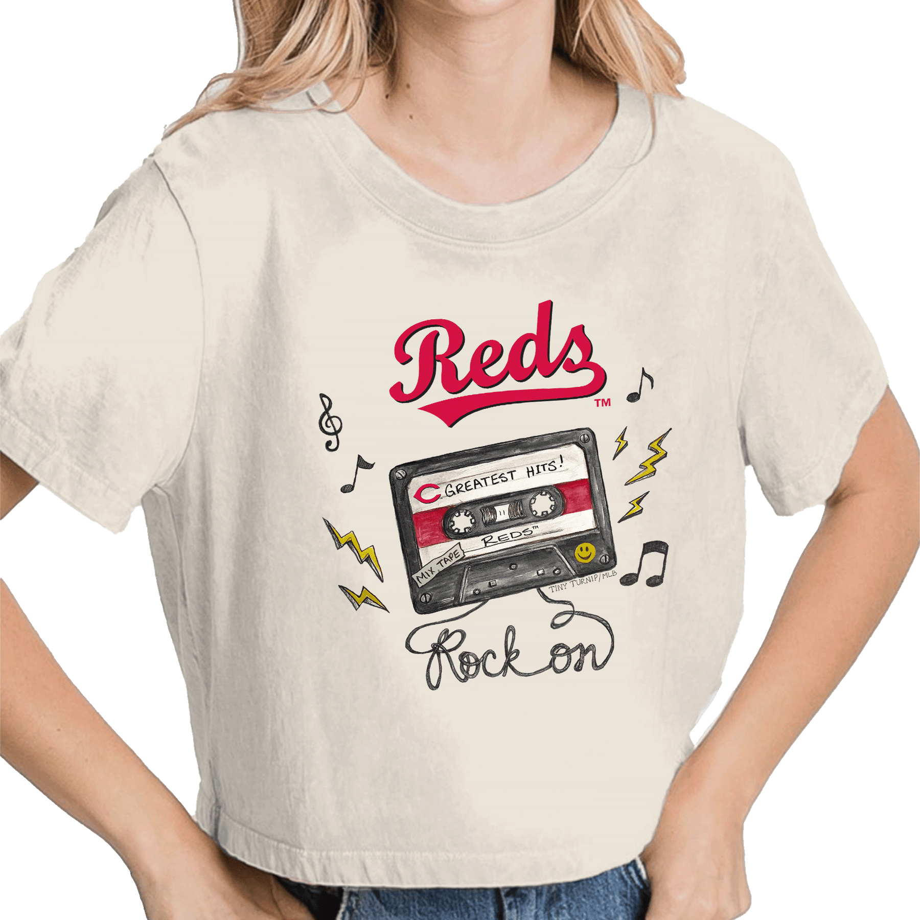 Cincinnati Reds Mixtape Vintage Crop Tee