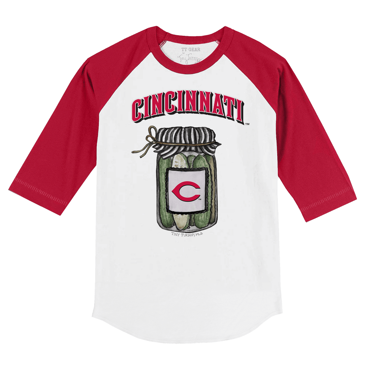 Cincinnati Reds Pickle Jar 3/4 Red Sleeve Raglan