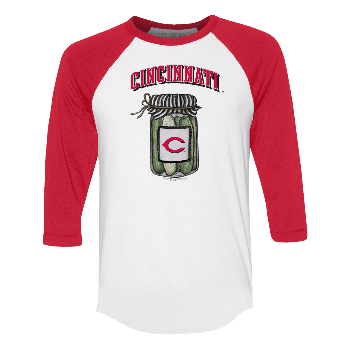 Cincinnati Reds Pickle Jar 3/4 Red Sleeve Raglan