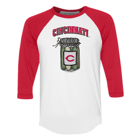 Cincinnati Reds Pickle Jar 3/4 Red Sleeve Raglan