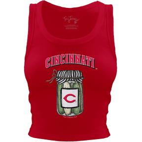 Cincinnati Reds Pickle Jar Crop Tank