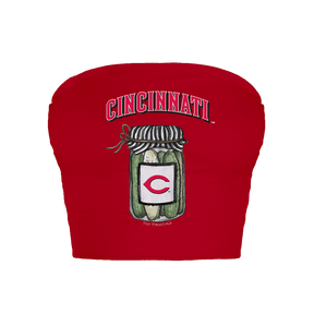 Cincinnati Reds Pickle Jar Crop Tube Top
