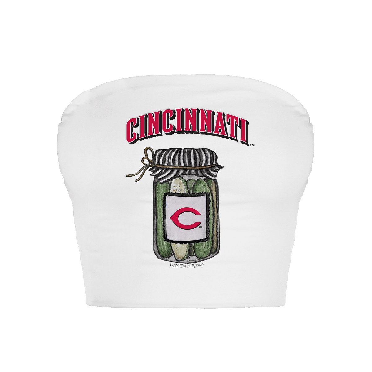 Cincinnati Reds Pickle Jar Crop Tube Top