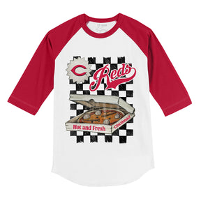 Cincinnati Reds Pizza 3/4 Red Sleeve Raglan