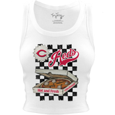 Cincinnati Reds Pizza Crop Tank - Tiny Turnip