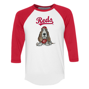 Cincinnati Reds Puddy 3/4 Red Sleeve Raglan - Tiny Turnip