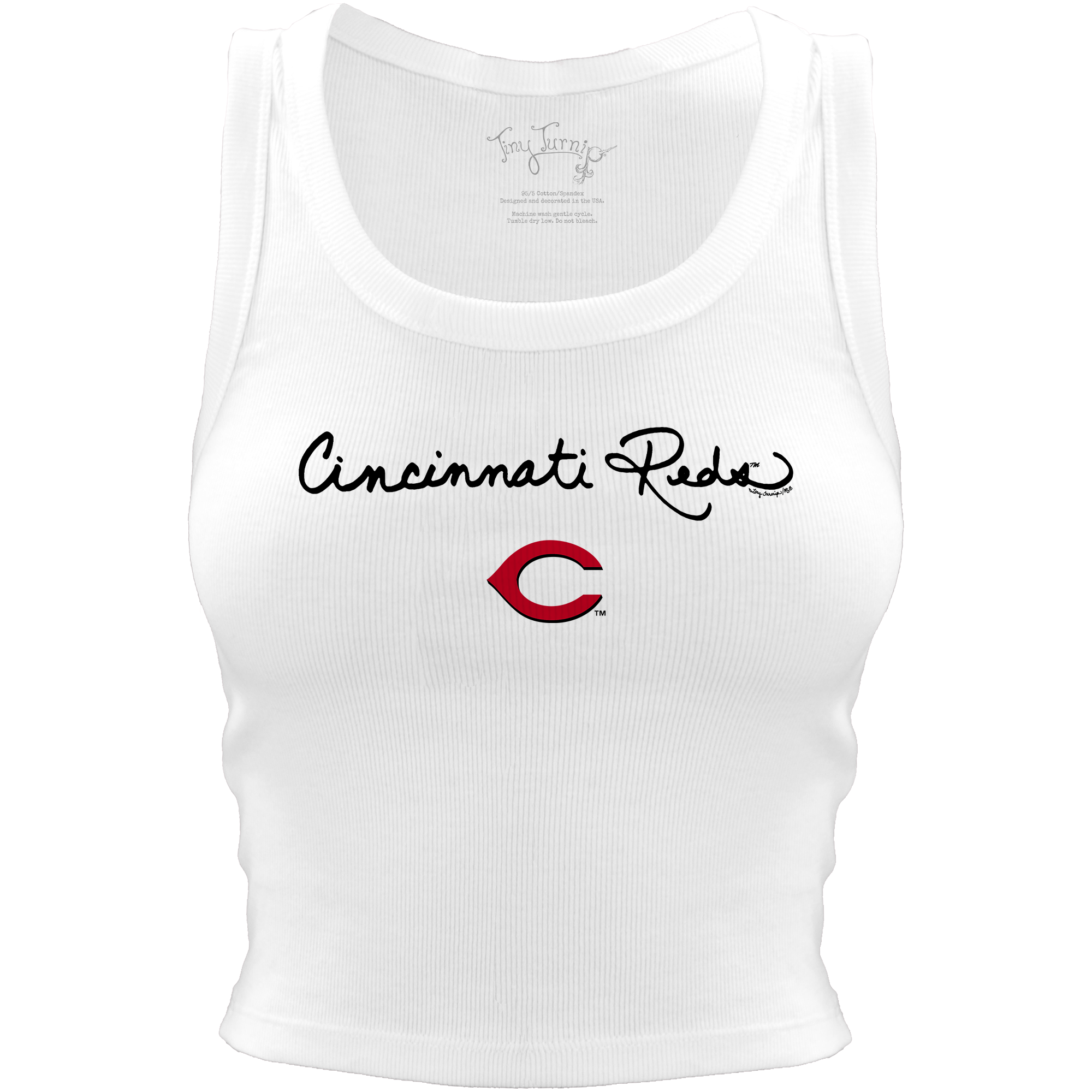 Cincinnati Reds Logo Script Crop Tank– Tiny Turnip