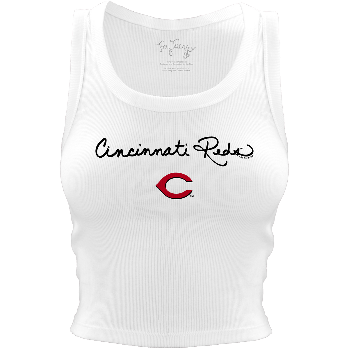 Cincinnati Reds Logo Script Crop Tank - Tiny Turnip