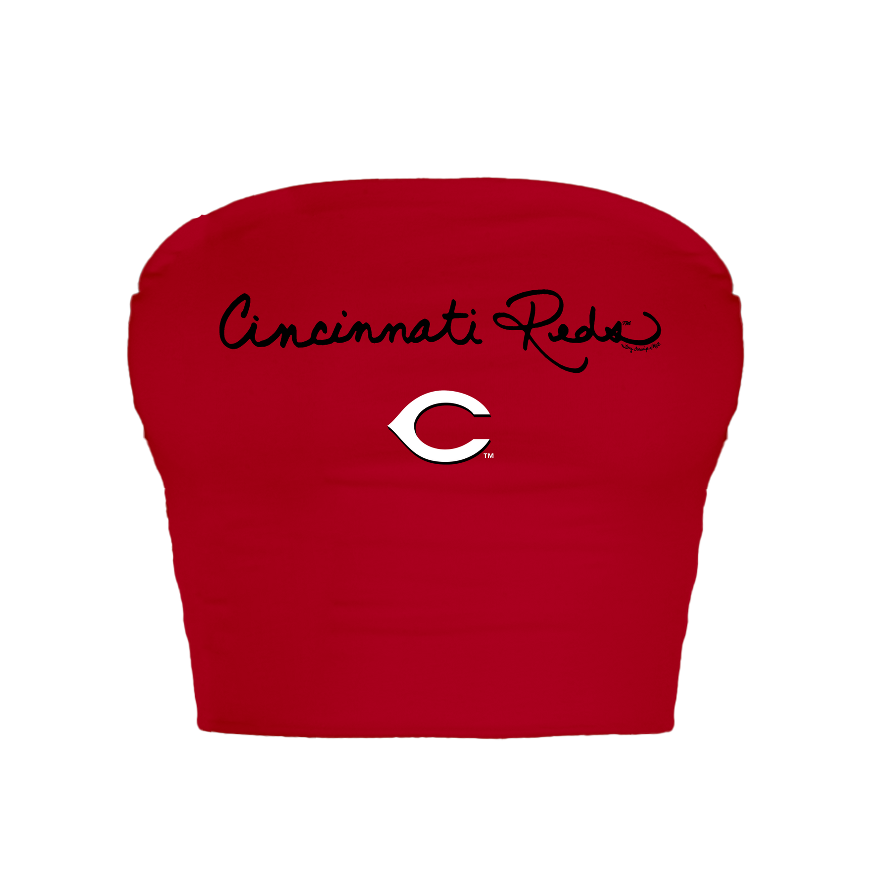 Cincinnati Reds Logo Script Crop Tube Top