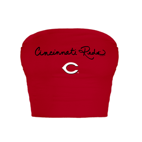 Cincinnati Reds Logo Script Crop Tube Top