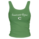 Cincinnati Reds Logo Script Ribbed Tank - Tiny Turnip