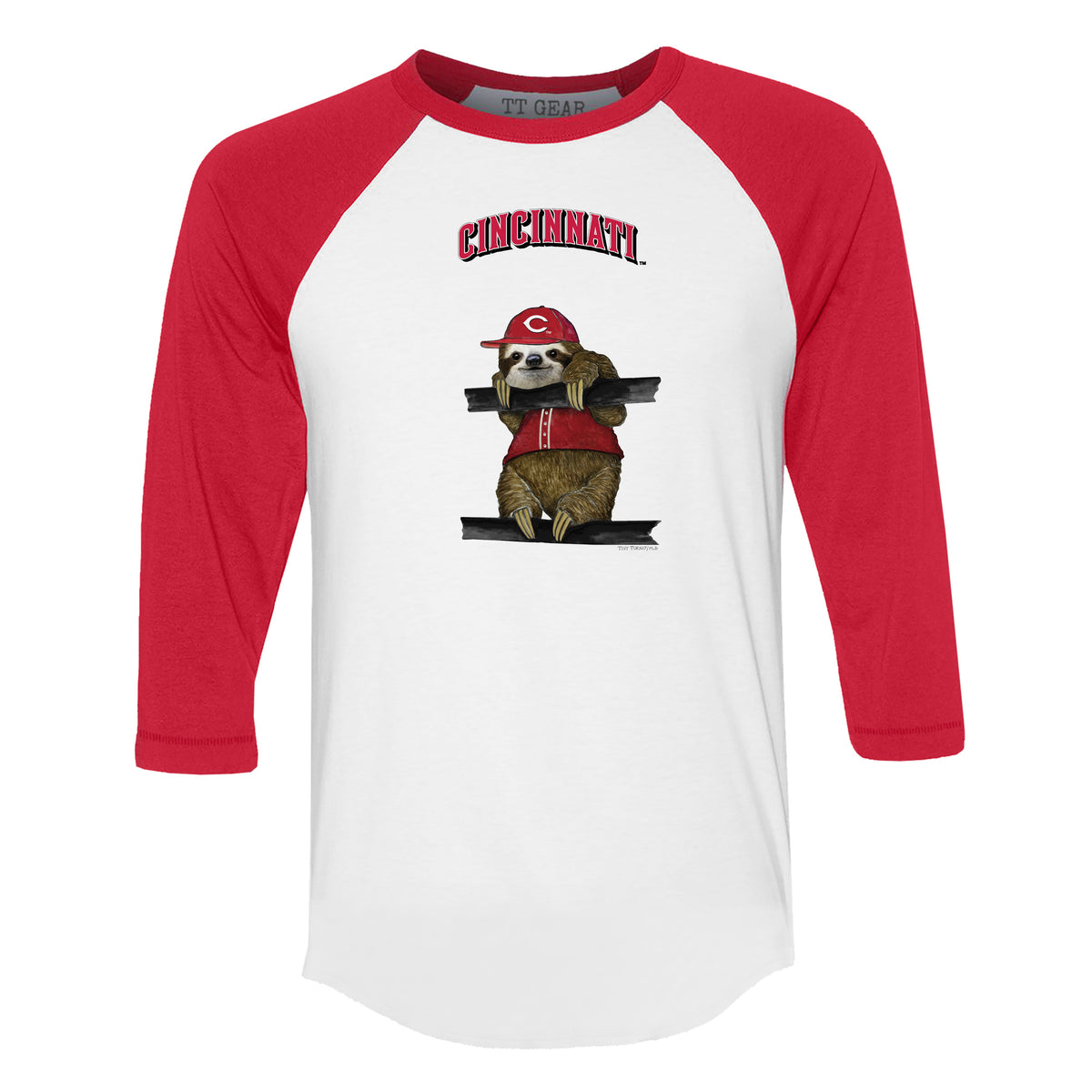 Cincinnati Reds Sloth 3/4 Red Sleeve Raglan