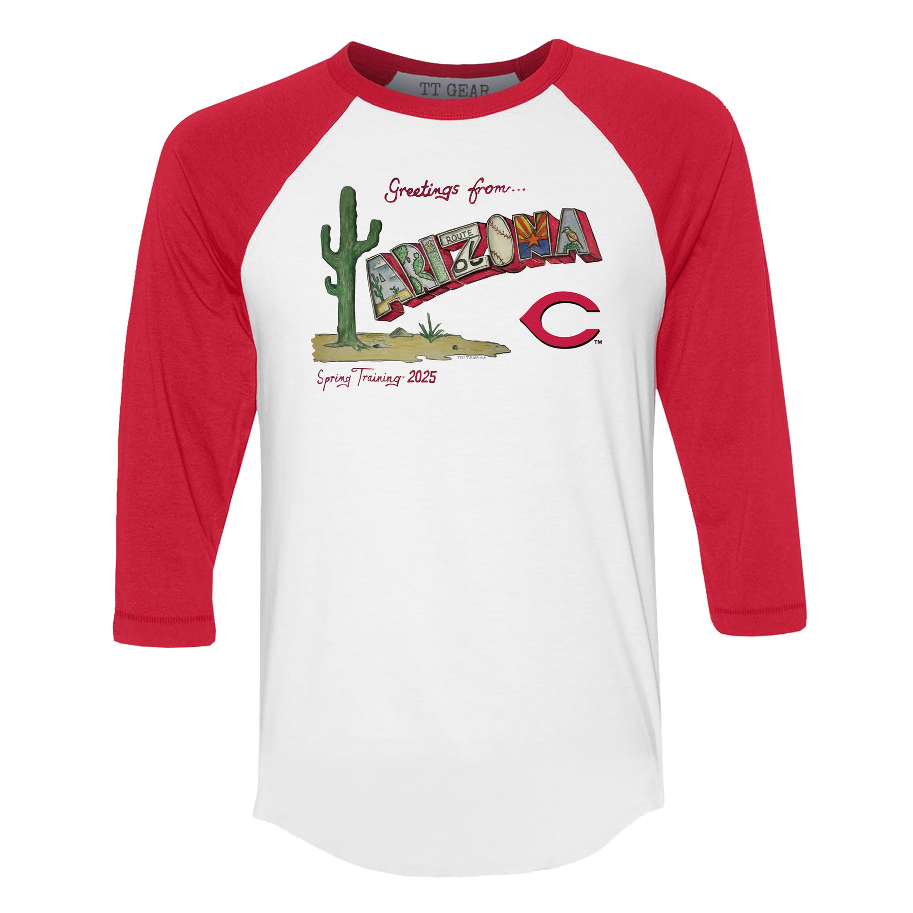 Cincinnati Reds Spring Training 2025 3/4 Red Sleeve Raglan