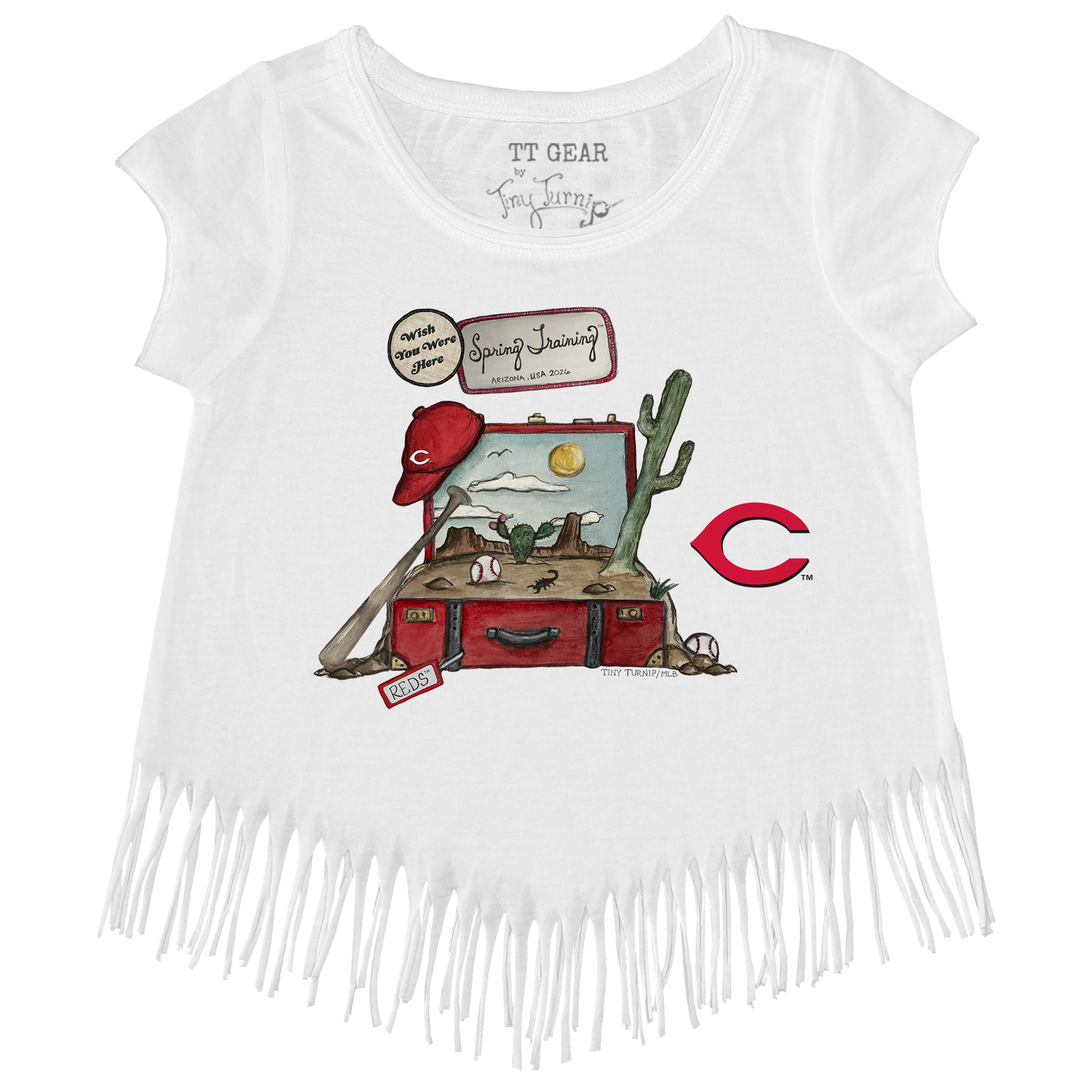 Cincinnati Reds Spring Training 2026 Fringe Tee - Tiny Turnip