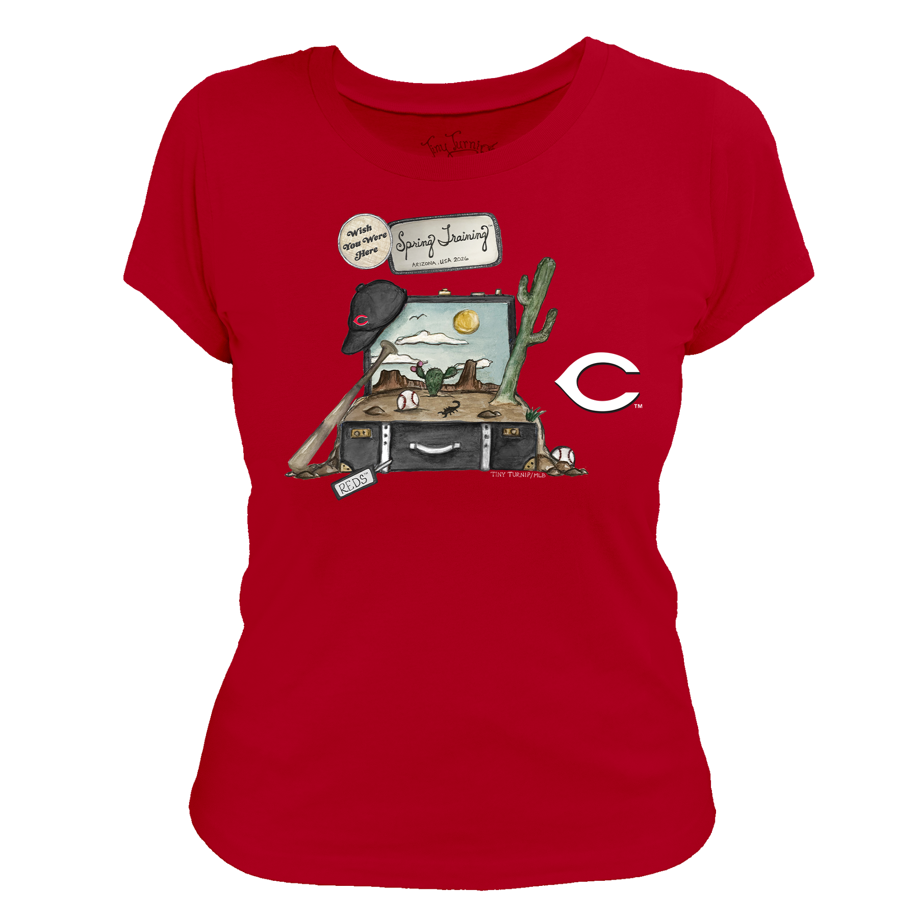 Cincinnati Reds Spring Training 2026 Women's Tee Shirt - Tiny Turnip