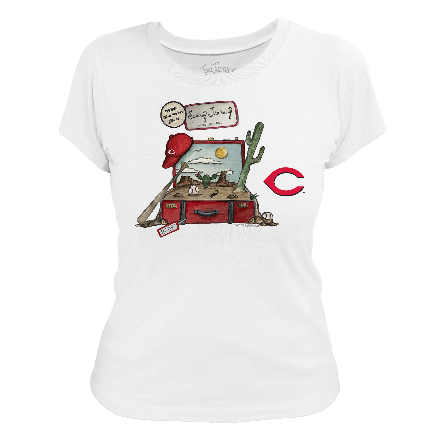 Cincinnati Reds Spring Training 2026 Women's Tee Shirt - Tiny Turnip