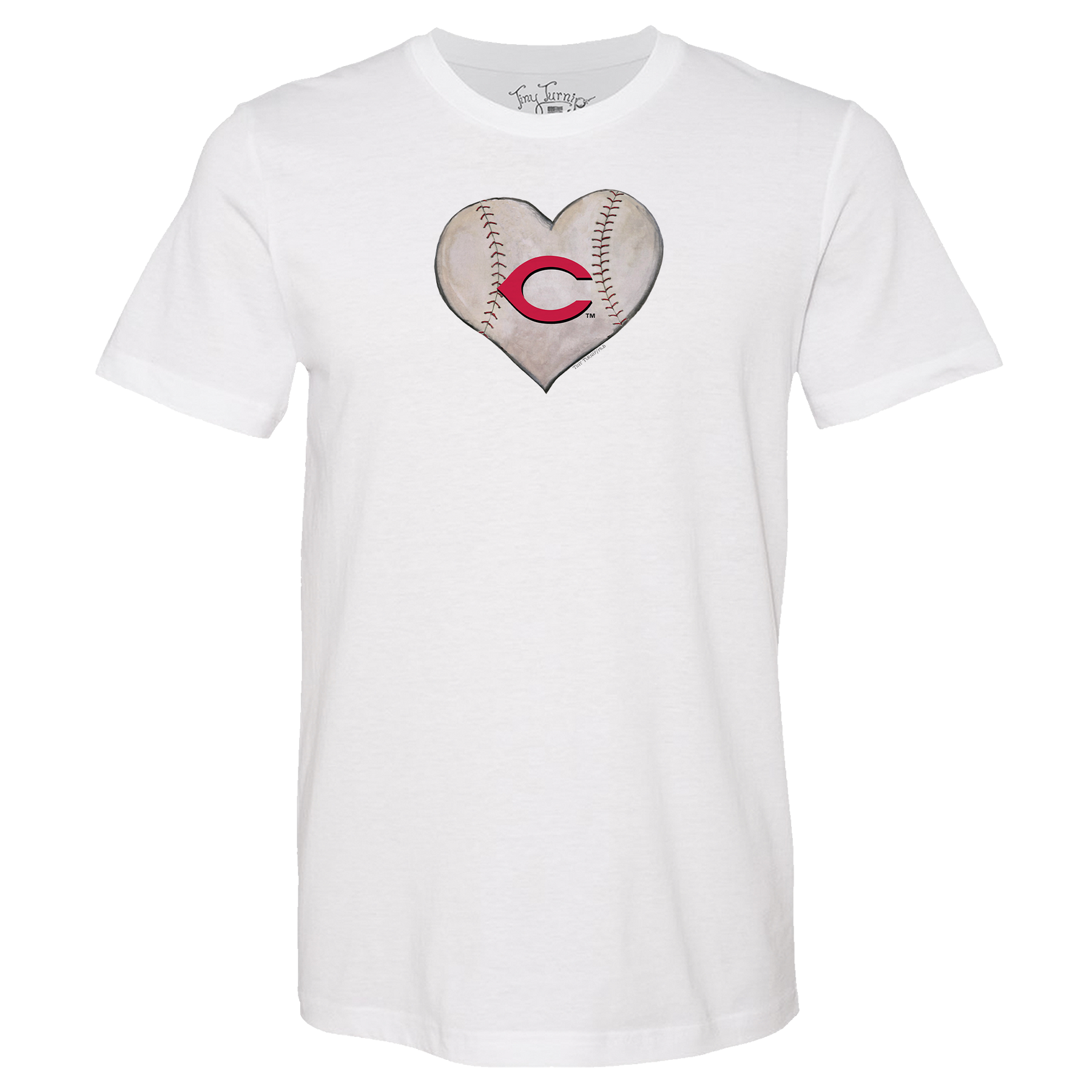 Cincinnati Reds Stitched Heart Unisex Tee Shirt - Tiny Turnip