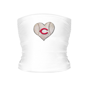Cincinnati Reds Stitched Heart Tube Top - Tiny Turnip