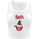 Cincinnati Reds Sundae Helmet Crop Tank - Tiny Turnip