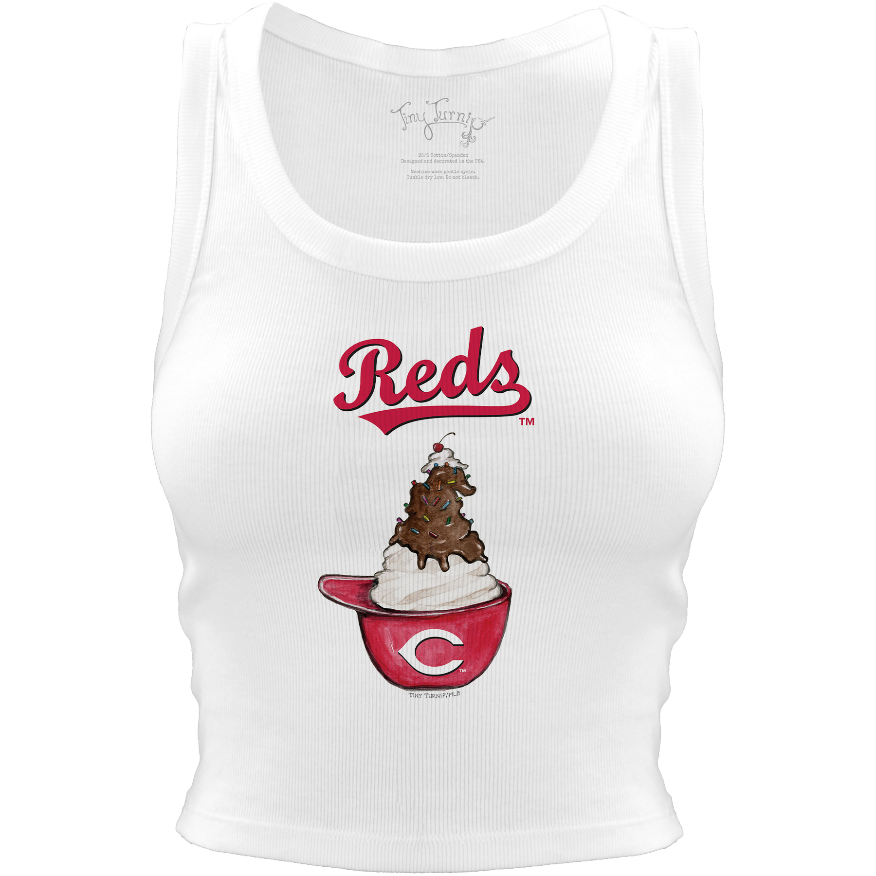 Cincinnati Reds Sundae Helmet Crop Tank - Tiny Turnip